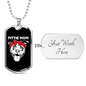 Pittie Mom Necklace Stainless Steel or 18k Gold Dog Tag 24" Chain-Express Your Love Gifts