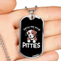 Pitties Necklace Stainless Steel or 18k Gold Dog Tag 24" Chain-Express Your Love Gifts