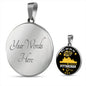 Pittsburgh Fan All We Do is Win Circle Pendant Stainless Steel or 18k Gold 18-22"-Express Your Love Gifts