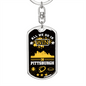 Pittsburgh Fan All We Do is Win Keychain Stainless Steel or 18k Gold Dog Tag Keyring-Express Your Love Gifts