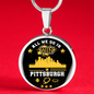 Pittsburgh Fan Gift We Win Necklace Circle Pendant Stainless Steel or 18k Gold 18-22"-Express Your Love Gifts