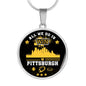 Pittsburgh Fan Gift We Win Necklace Circle Pendant Stainless Steel or 18k Gold 18-22"-Express Your Love Gifts