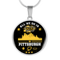 Pittsburgh Fan Gift We Win Necklace Circle Pendant Stainless Steel or 18k Gold 18-22"-Express Your Love Gifts