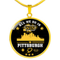 Pittsburgh Fan Gift We Win Necklace Circle Pendant Stainless Steel or 18k Gold 18-22"-Express Your Love Gifts