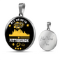 Pittsburgh Fan Gift We Win Necklace Circle Pendant Stainless Steel or 18k Gold 18-22"-Express Your Love Gifts