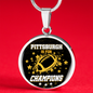 Pittsburgh is For Champion Circle Necklace Stainless Steel or 18k Gold 18-22"-Express Your Love Gifts