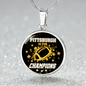 Pittsburgh is For Champion Circle Necklace Stainless Steel or 18k Gold 18-22"-Express Your Love Gifts