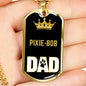 Pixiebob Cat Dad Necklace Stainless Steel or 18k Gold Dog Tag 24" Chain-Express Your Love Gifts