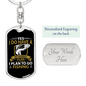 Plan To Go Fishing Keychain Stainless Steel or 18k Gold Dog Tag Keyring-Express Your Love Gifts