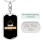 Plane To Catch Swivel Keychain Woodworker Dog Tag Stainless Steel or 18k Gold-Express Your Love Gifts