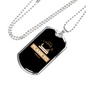Plane To Catch Woodworker Dog Tag Stainless Steel or 18k Gold W 24"-Express Your Love Gifts