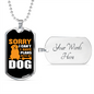 Plans With My Dog Necklace Stainless Steel or 18k Gold Dog Tag 24" Chain-Express Your Love Gifts