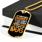 Plans With My Dog Yellow Necklace Stainless Steel or 18k Gold Dog Tag 24" Chain-Express Your Love Gifts