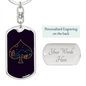 Playing Card Spade Symbol of Nature Gambler Keychain Stainless Steel or 18k Gold Dog Tag Keyring-Express Your Love Gifts
