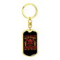 Playing With A Firefighter Keychain Stainless Steel or 18k Gold Dog Tag Keyring-Express Your Love Gifts