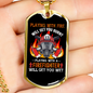 Playing With A Fireman Firefighter Gift Stainless Steel or 18k Gold Dog Tag 24" Chain-Express Your Love Gifts