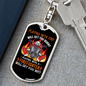 Playing With A Fireman Firefighter Keychain Stainless Steel or 18k Gold Dog Tag Keyring-Express Your Love Gifts