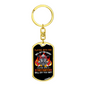 Playing With A Fireman Firefighter Keychain Stainless Steel or 18k Gold Dog Tag Keyring-Express Your Love Gifts