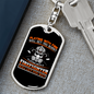 Playing With Fire Firefighter Keychain Stainless Steel or 18k Gold Dog Tag Keyring-Express Your Love Gifts