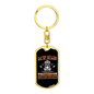 Playing With Fire Firefighter Keychain Stainless Steel or 18k Gold Dog Tag Keyring-Express Your Love Gifts