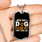 Please Get Away Necklace Stainless Steel or 18k Gold Dog Tag 24" Chain-Express Your Love Gifts