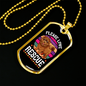 Please Love Rescue White Necklace Stainless Steel or 18k Gold Dog Tag 24" Chain-Express Your Love Gifts