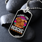 Please Love Rescue White Necklace Stainless Steel or 18k Gold Dog Tag 24" Chain-Express Your Love Gifts