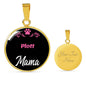 Plott Mama Necklace Circle Pendant Stainless Steel or 18k Gold 18-22" Dog Mom Pendant-Express Your Love Gifts