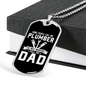 Plumber Dad Necklace Stainless Steel or 18k Gold Dog Tag 24" Chain-Express Your Love Gifts