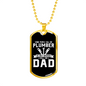 Plumber Dad Necklace Stainless Steel or 18k Gold Dog Tag 24" Chain-Express Your Love Gifts