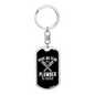 Plumber Is Here Swivel Keychain Dog Tag Stainless Steel or 18k Gold-Express Your Love Gifts