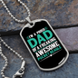 Pocket Beagle Dad Necklace Stainless Steel or 18k Gold Dog Tag 24" Chain-Express Your Love Gifts