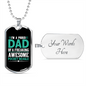 Pocket Beagle Dad Necklace Stainless Steel or 18k Gold Dog Tag 24" Chain-Express Your Love Gifts