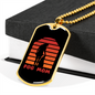 Pog Mom Red Necklace Stainless Steel or 18k Gold Dog Tag 24" Chain-Express Your Love Gifts