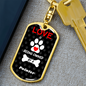 Pointer Keychain Stainless Steel or 18k Gold Dog Tag Keyring-Express Your Love Gifts