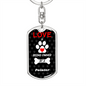 Pointer Keychain Stainless Steel or 18k Gold Dog Tag Keyring-Express Your Love Gifts