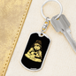 Poker Bear Gambler Keychain Stainless Steel or 18k Gold Dog Tag Keyring-Express Your Love Gifts