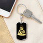 Poker Bear Gambler Keychain Stainless Steel or 18k Gold Dog Tag Keyring-Express Your Love Gifts