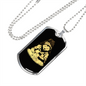 Poker Bear Gambler Necklace Stainless Steel or 18k Gold Dog Tag 24" Chain-Express Your Love Gifts