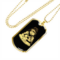 Poker Bear Gambler Necklace Stainless Steel or 18k Gold Dog Tag 24" Chain-Express Your Love Gifts