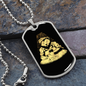 Poker Bear Gambler Necklace Stainless Steel or 18k Gold Dog Tag 24" Chain-Express Your Love Gifts