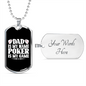 Poker Is Dad's Game Gambler Necklace Stainless Steel or 18k Gold Dog Tag 24-Express Your Love Gifts
