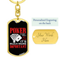 Poker is Much Important Gambler Keychain Stainless Steel or 18k Gold Dog Tag Keyring-Express Your Love Gifts