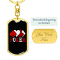 Poker Playing Cards Gambler Keychain Stainless Steel or 18k Gold Dog Tag Keyring-Express Your Love Gifts