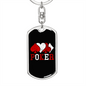Poker Playing Cards Gambler Keychain Stainless Steel or 18k Gold Dog Tag Keyring-Express Your Love Gifts