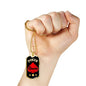 Poker Queen Dog Tag Stainless Steel or 18k Gold 24" Chain-Express Your Love Gifts