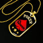 Poker Queen Dog Tag Stainless Steel or 18k Gold 24" Chain-Express Your Love Gifts