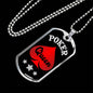 Poker Queen Dog Tag Stainless Steel or 18k Gold 24" Chain-Express Your Love Gifts