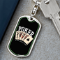 Poker Royal Flush Gambler Keychain Stainless Steel or 18k Gold Dog Tag Keyring-Express Your Love Gifts