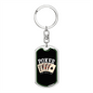 Poker Royal Flush Gambler Keychain Stainless Steel or 18k Gold Dog Tag Keyring-Express Your Love Gifts